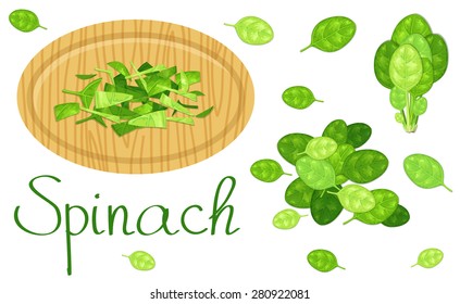 spinach, entire and sliced      