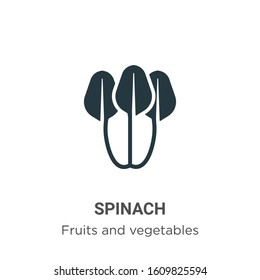 Spinach glyph icon vector on white background. Flat vector spinach icon symbol sign from modern fruits and vegetables collection for mobile concept and web apps design.