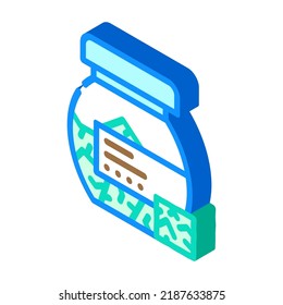 spinach granules isometric icon vector. spinach granules sign. isolated symbol illustration