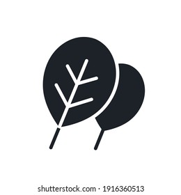 Spinach icon. Black isolated silhouette. Fill solid icon. Modern design. Vector illustration. Vegetables.