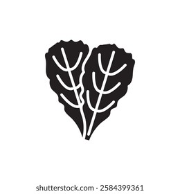 spinach icon black and white vector outline sign