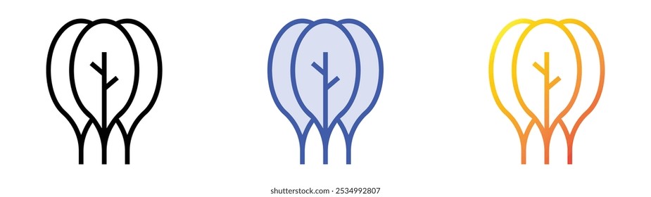 spinach icon. Linear, Blue Fill and Gradient Style Design Isolated On White Background