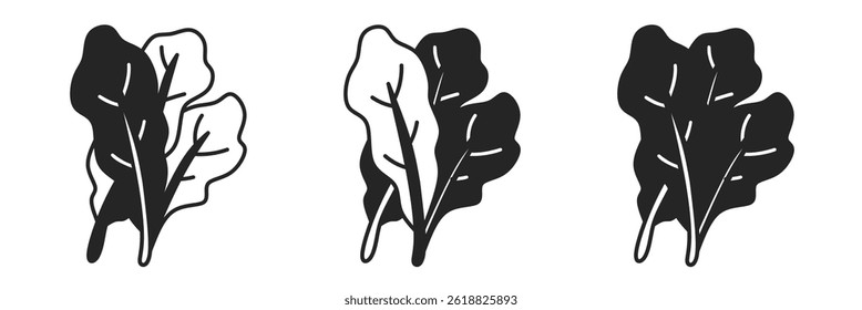 Ícone de espinafre no fundo branco. Ilustração do espinafre do logotipo do vetor.