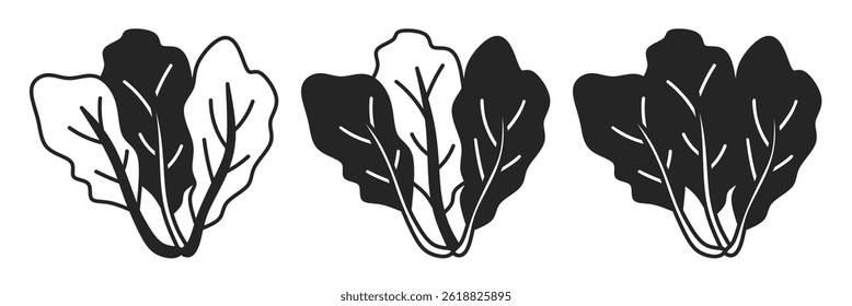 Spinach icon on white background. Vector logo spinach illustration.