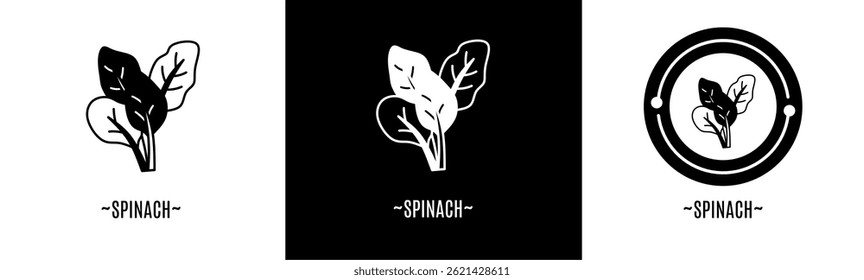 Spinach icon set. Collection icon. Stock vector.
