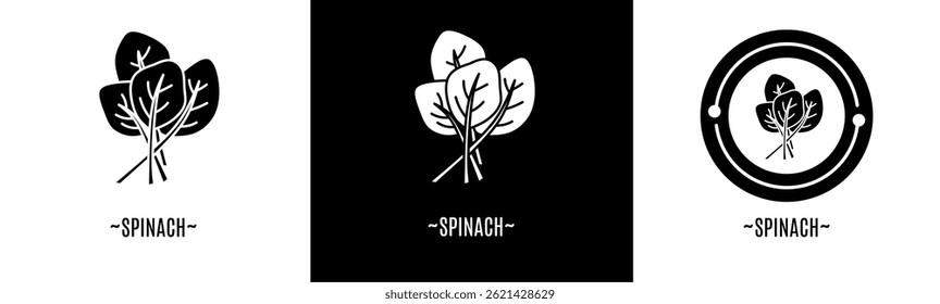Spinach icon set. Collection icon. Stock vector.