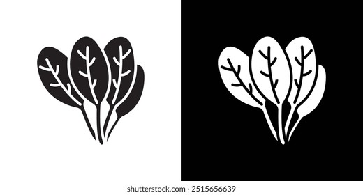 spinach icon Thin line flat illustration