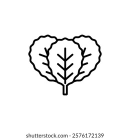 spinach icon vector outline logo sign