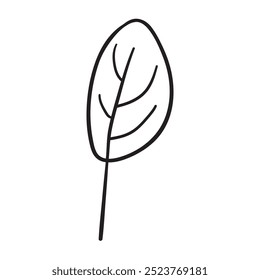 Spinach. Isolated icon. Outline illustration on white background.