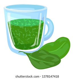 Spinach juice fresh icon. Cartoon of spinach juice fresh vector icon for web design isolated on white background