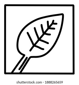 Spinach leaf hand drawn vector icon doodle logo in cartoon style black white contrast food