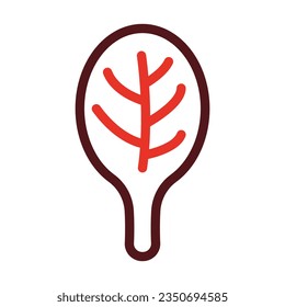 Spinach Leaf Thick Line Two Color Icons For Personal And Commercial Use.
