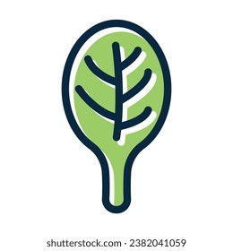 Spinach Leaf Vector Thick Line Filled Dark Colors Icons For Personal And Commercial Use.
