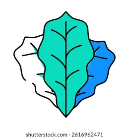 spinach leaves line icon vector. spinach leaves sign. isolated symbol illustration