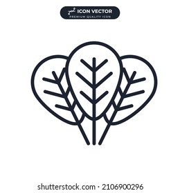 Spinach leaves vegetable icon symbol template for graphic and web design collection logo vector illustration