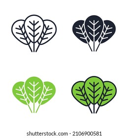Spinach leaves vegetable icon symbol template for graphic and web design collection logo vector illustration