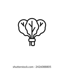 Spinach line icon isolated on white background