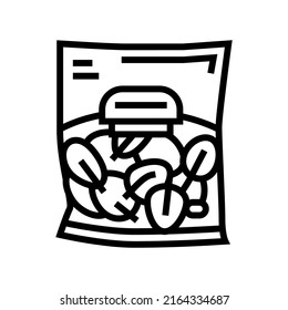 spinach package bag line icon vector. spinach package bag sign. isolated contour symbol black illustration