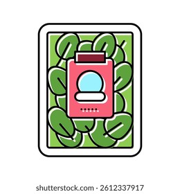 spinach in plastic box color icon vector. spinach in plastic box sign. isolated symbol illustration