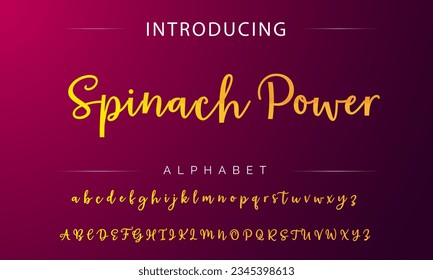 Spinach Power Signature Font Calligraphy Logotype Script Font Type Font lettering handwritten