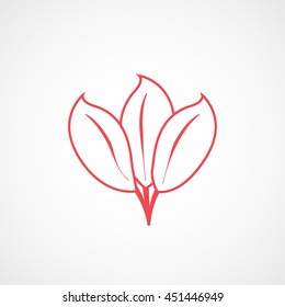 Spinach Red Line Icon On White Background
