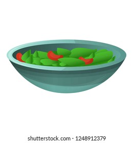 Spinach salad icon. Cartoon of spinach salad vector icon for web design isolated on white background