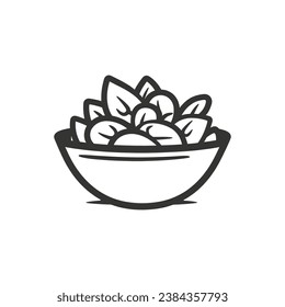 Spinach Salad Icon on White Background - Simple Vector Illustration