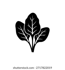 Diseño de ilustración plana de Vector de silueta de espinaca.