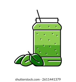 spinach smoothie fruit juice food color icon vector. spinach smoothie fruit juice food sign. isolated symbol illustration