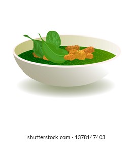Spinach soup icon. Cartoon of spinach soup vector icon for web design isolated on white background