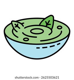 Spinach soup icon. Outline spinach soup vector icon color flat isolated on white