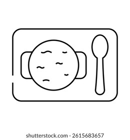 spinach soup line icon vector. spinach soup sign. isolated contour symbol black illustration