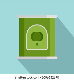 Spinach tin icon. Flat illustration of spinach tin vector icon for web design