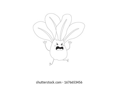 Ilustración De Contorno De Vector De Espinacas