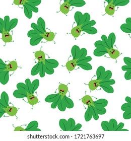 Spinach Vegetable Seamless Pattern Can Be Used For: Background, Wallpaper, Icon, And Others