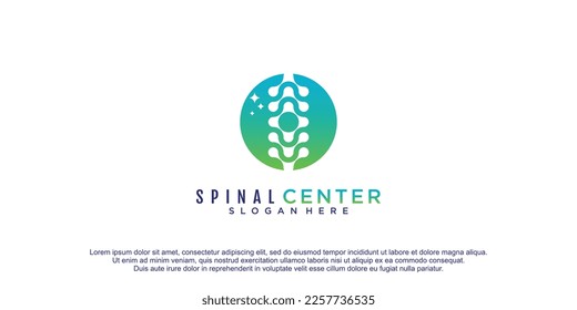 Spinal care logo with creative unique design concept icon vector illustration