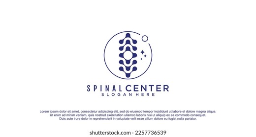 Spinal care logo with creative unique design concept icon vector illustration