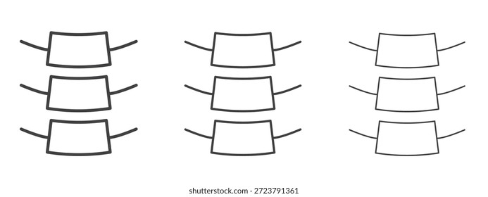 Ícone de coluna vertebral em estilo de rabiscar de arte em linha. Sinal de contorno de traçado editável, eps 10