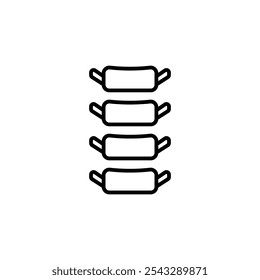 Spinal column icon symbol collection on white background.