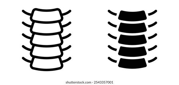 Spinal column icon symbol collection on white background.