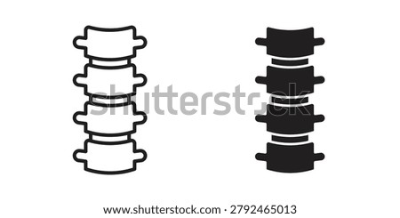 Spinal column icon and symbol. Vector icon editable set