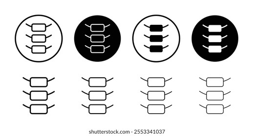Spinal column icon Thin line vector illustration set