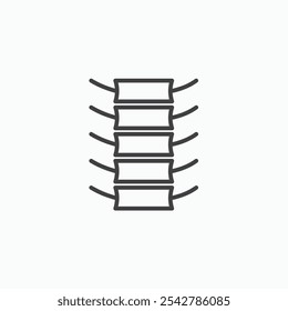 Spinal column icon in thin outlined.