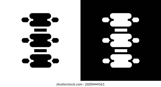 Spinal column icons vectors set in solid style.