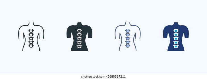 Coleção de Ícones de Vários Estilos de Coluna Espinhal
