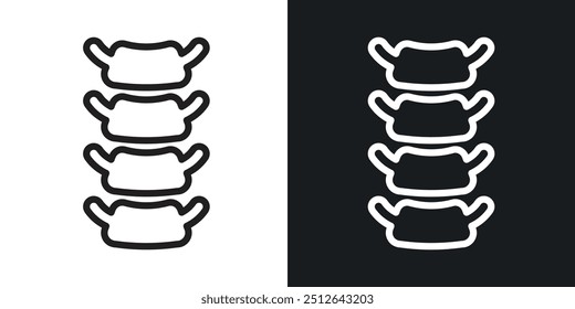 Coluna espinhal com contorno ícone coleção de vetor.