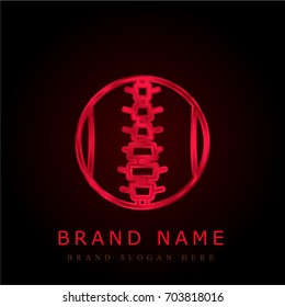 Spinal column red chromium metallic logo