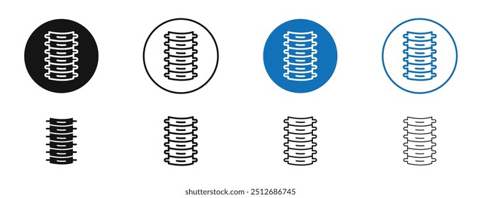 Columna vertebral en conjunto en color negro y azul