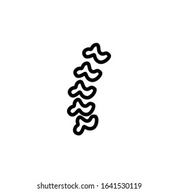 Spinal column vector icon in linear, outline style, isolated on white background