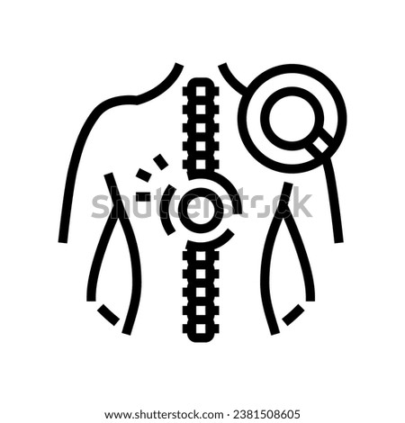 spinal cord analysis line icon vector. spinal cord analysis sign. isolated contour symbol black illustration
